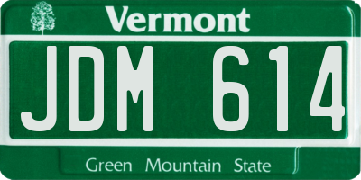 VT license plate JDM614