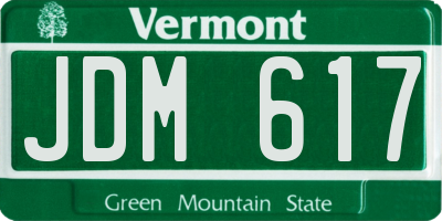 VT license plate JDM617
