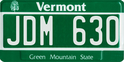 VT license plate JDM630