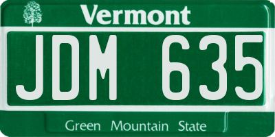 VT license plate JDM635