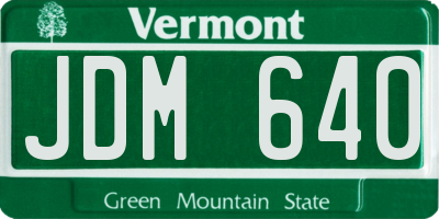 VT license plate JDM640