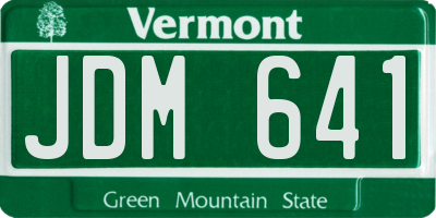 VT license plate JDM641