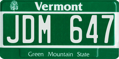 VT license plate JDM647