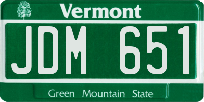 VT license plate JDM651