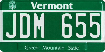 VT license plate JDM655