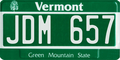VT license plate JDM657