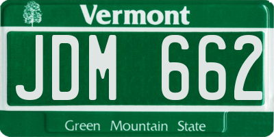 VT license plate JDM662