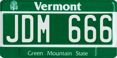 VT license plate JDM666