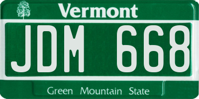 VT license plate JDM668