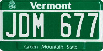 VT license plate JDM677
