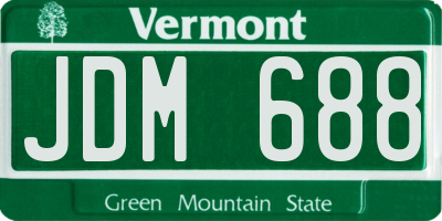 VT license plate JDM688