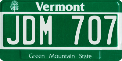 VT license plate JDM707