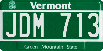 VT license plate JDM713
