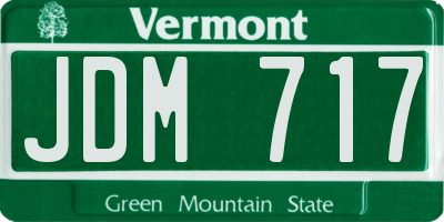 VT license plate JDM717