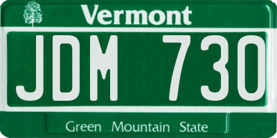 VT license plate JDM730