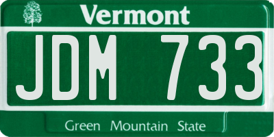 VT license plate JDM733