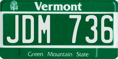 VT license plate JDM736