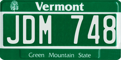 VT license plate JDM748