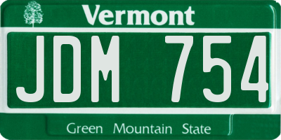 VT license plate JDM754