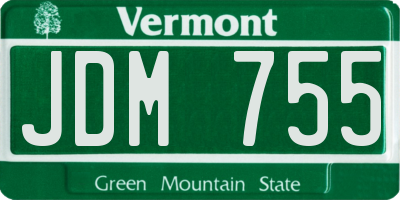 VT license plate JDM755