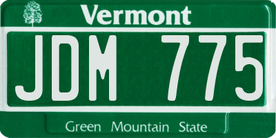 VT license plate JDM775