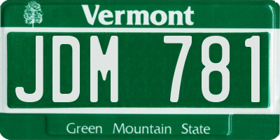 VT license plate JDM781