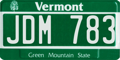 VT license plate JDM783