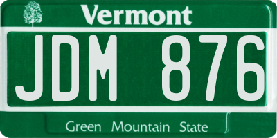 VT license plate JDM876