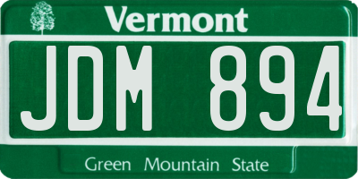 VT license plate JDM894