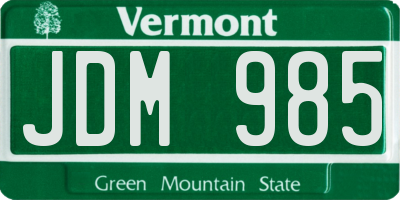 VT license plate JDM985