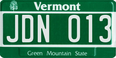 VT license plate JDN013