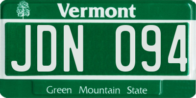 VT license plate JDN094