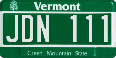 VT license plate JDN111