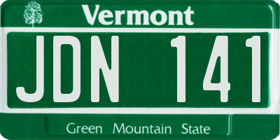 VT license plate JDN141