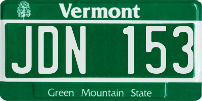 VT license plate JDN153