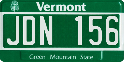 VT license plate JDN156