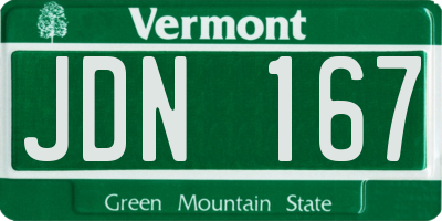 VT license plate JDN167