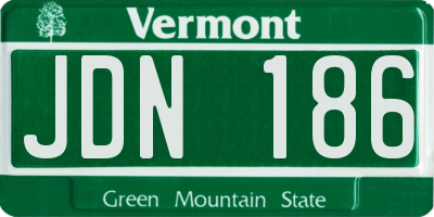 VT license plate JDN186