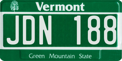 VT license plate JDN188