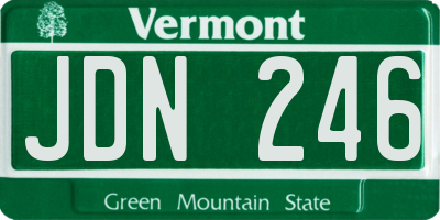 VT license plate JDN246