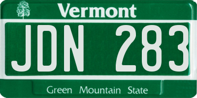 VT license plate JDN283