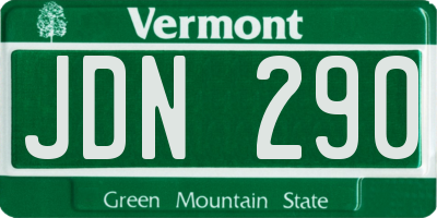VT license plate JDN290