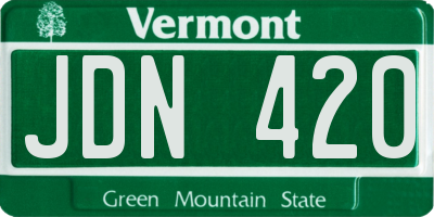 VT license plate JDN420
