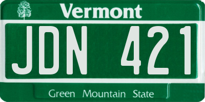 VT license plate JDN421
