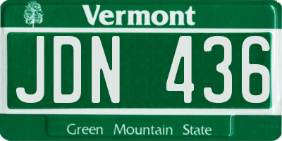 VT license plate JDN436