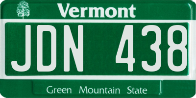 VT license plate JDN438