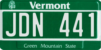 VT license plate JDN441