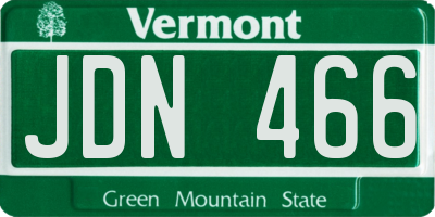 VT license plate JDN466