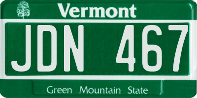 VT license plate JDN467