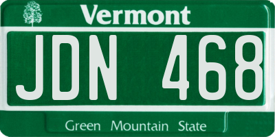 VT license plate JDN468